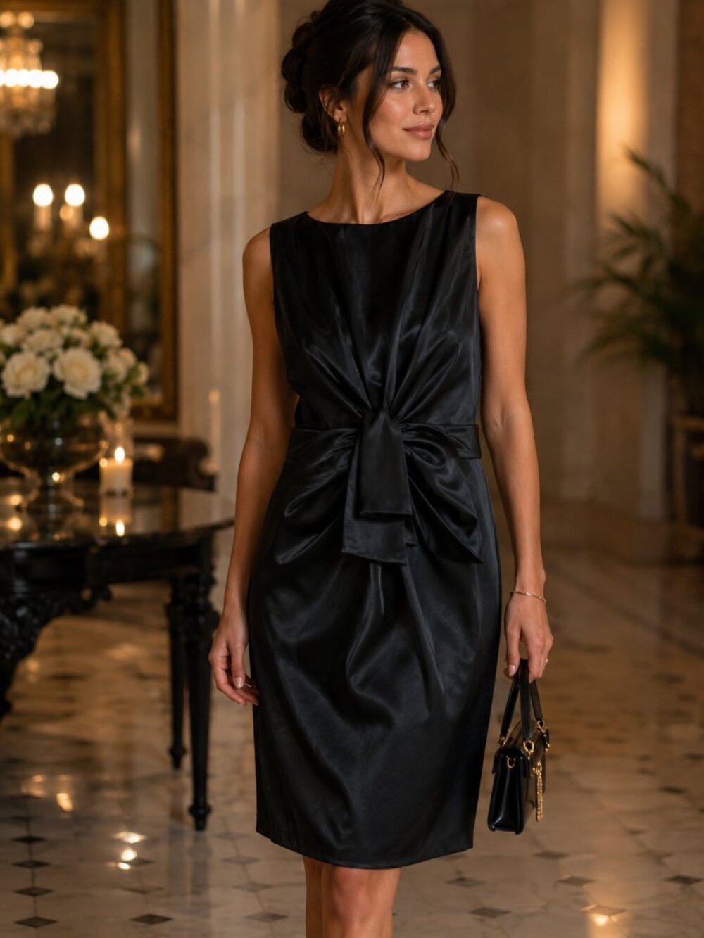 Anne Klien Womens black satin dress🤩